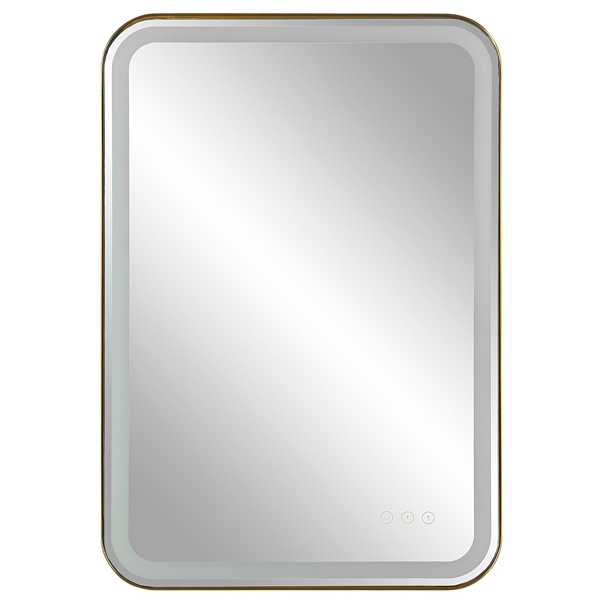 Crofton Lighted Brass Vanity Mirror by Uttermost