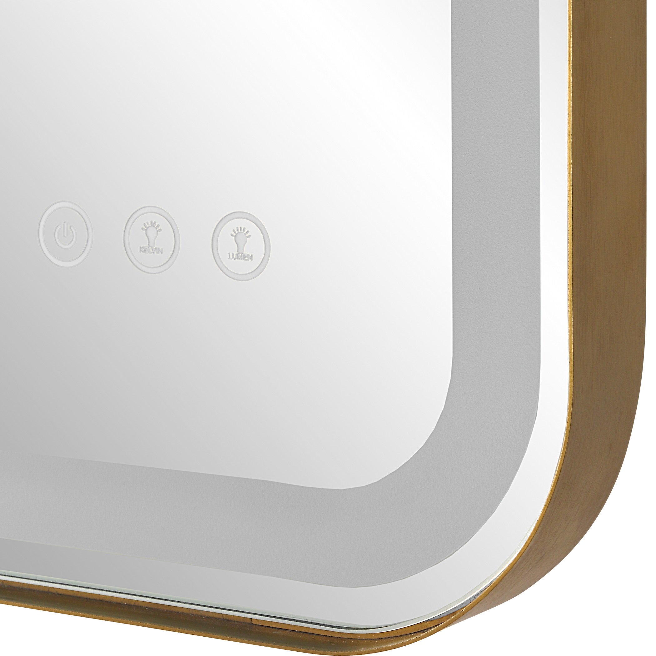 Crofton Lighted Brass Vanity Mirror by Uttermost