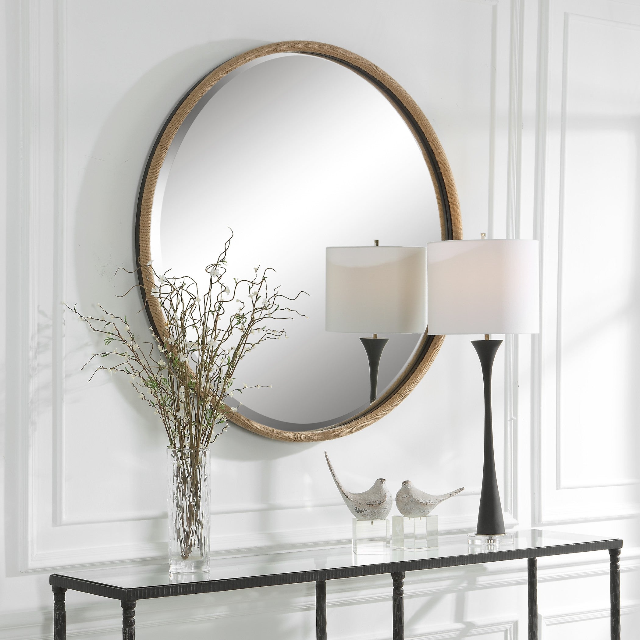 Ranchero Natural Rope Round Mirror by Uttermost
