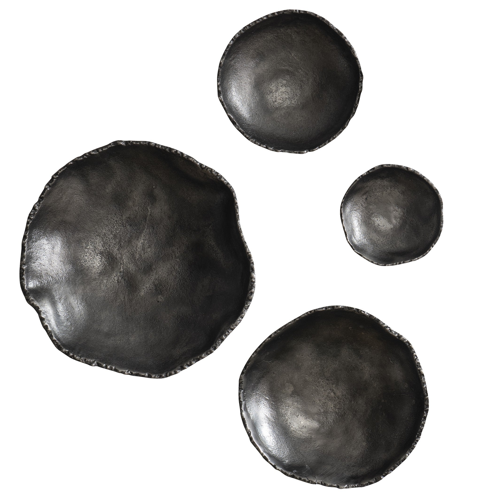 Lucky Coins Wall Bowls in Antiqued Nickel - Set of 4 Uttermost