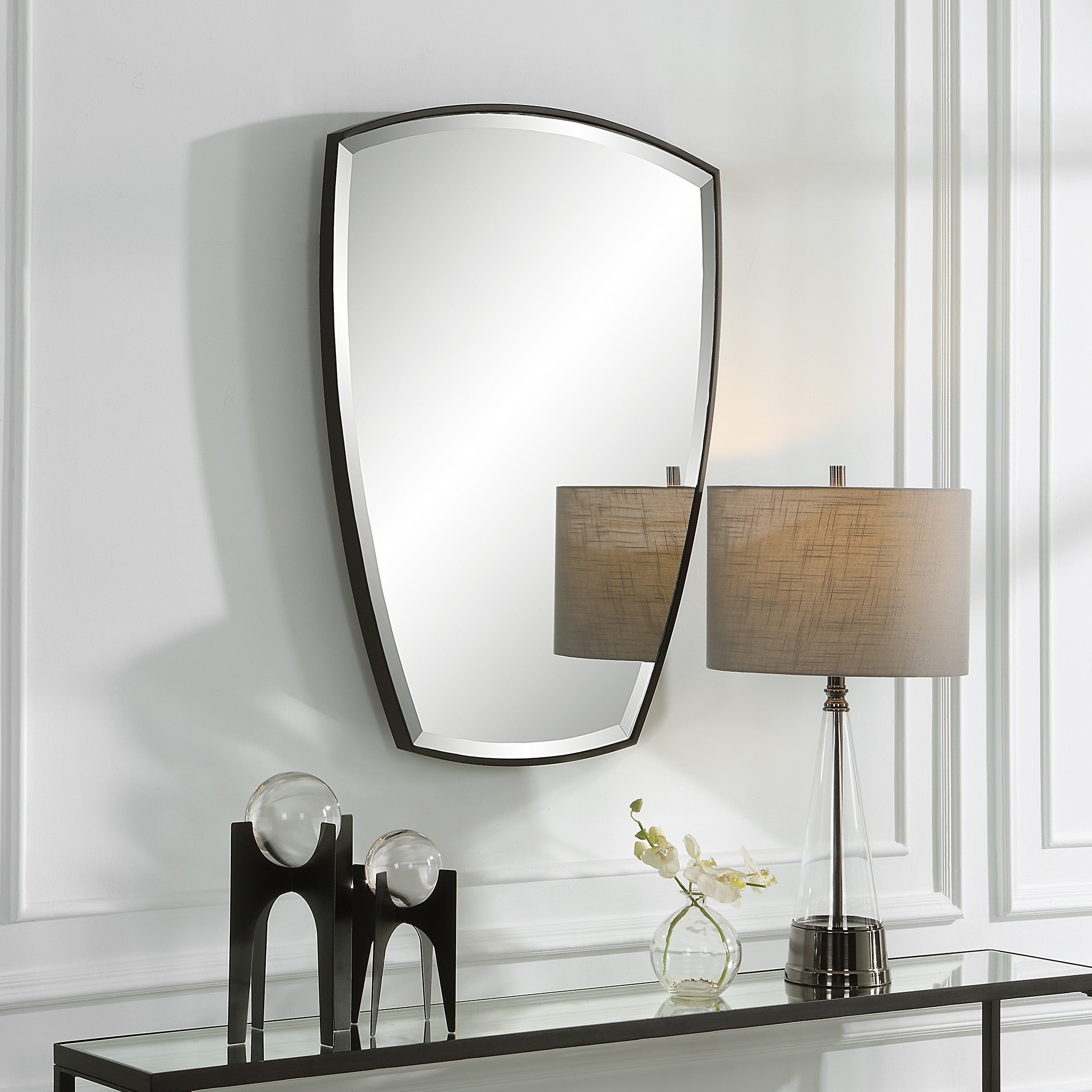 Crest Curved Iron Mirror by Uttermost