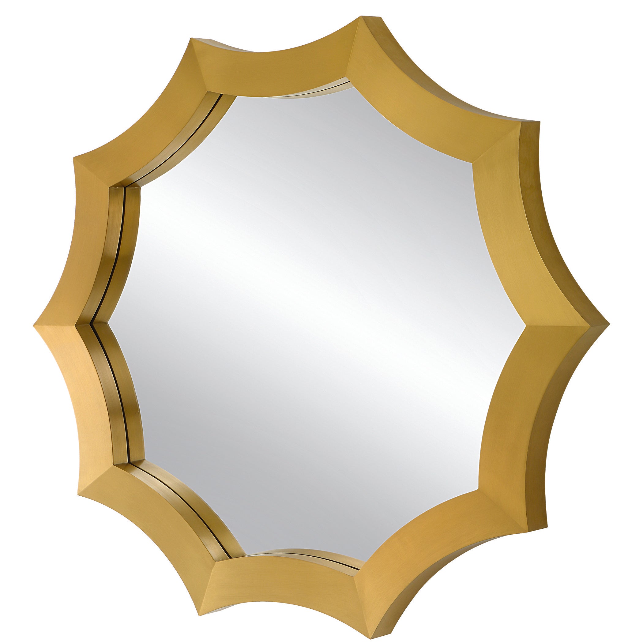 Flare Brushed Brass Round Mirror by Uttermost
