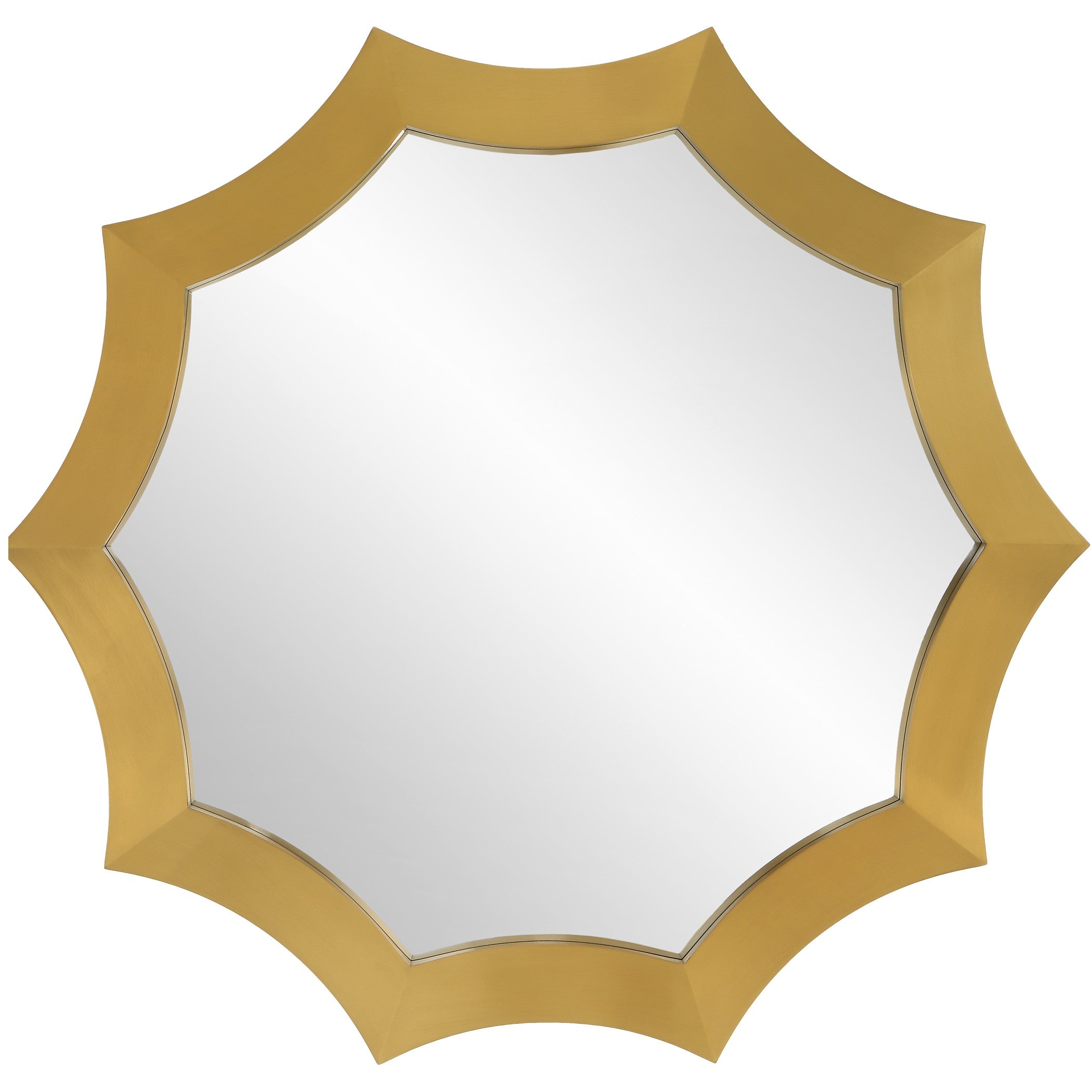 Flare Brushed Brass Round Mirror by Uttermost