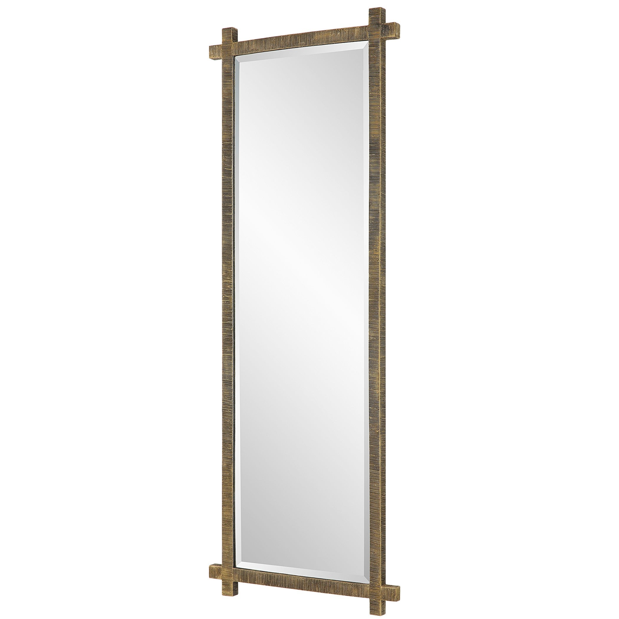 Abanu Ribbed Gold Dressing Mirror by Uttermost