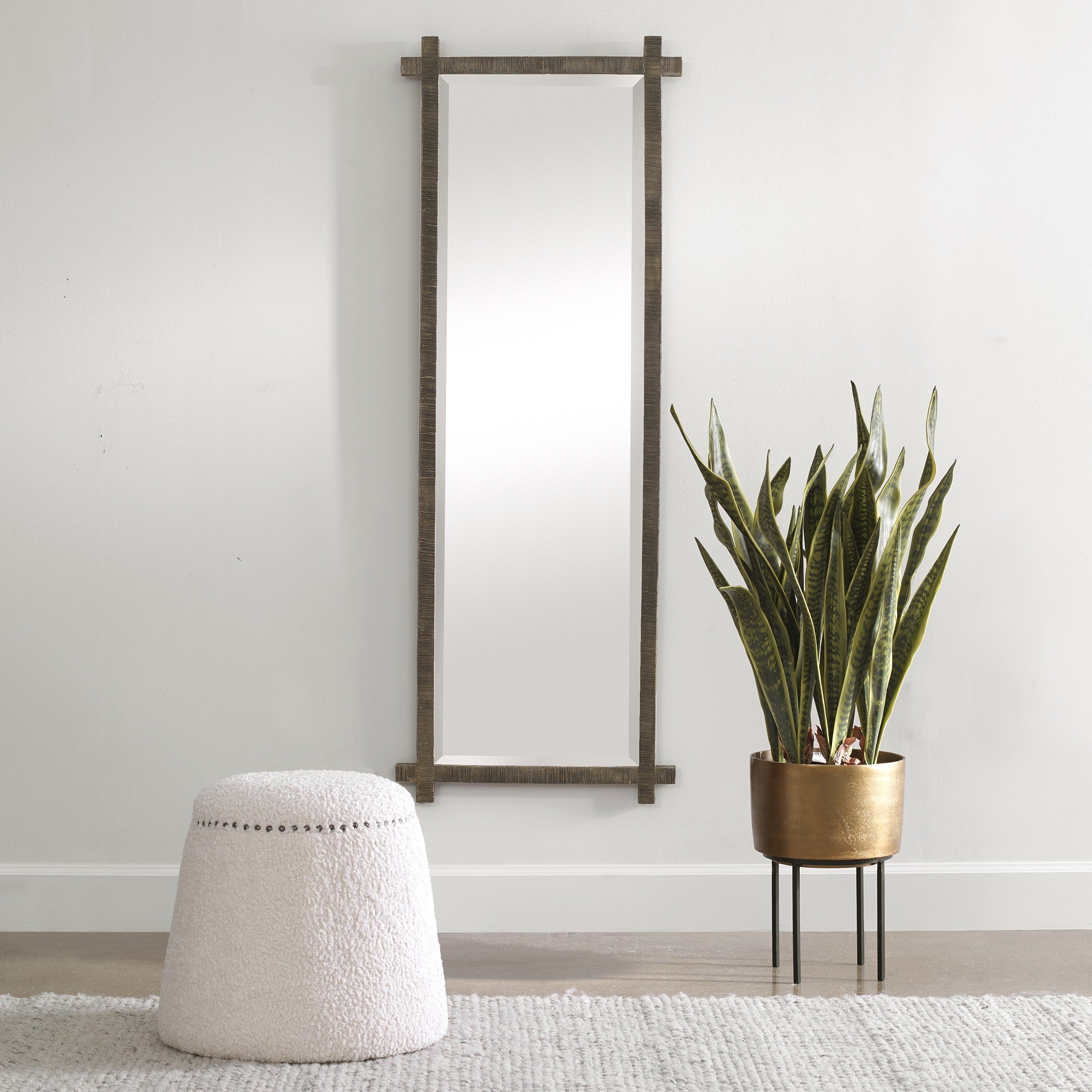 Abanu Ribbed Gold Dressing Mirror by Uttermost