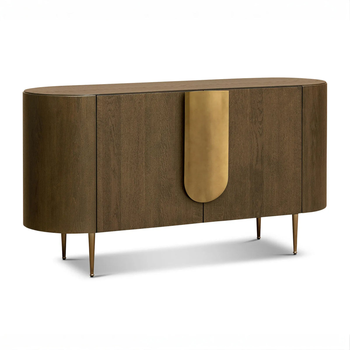 Napa Sideboard in Textured Carmel Oak Wood with Bronze Handles - 2 Door Berkeley Designs