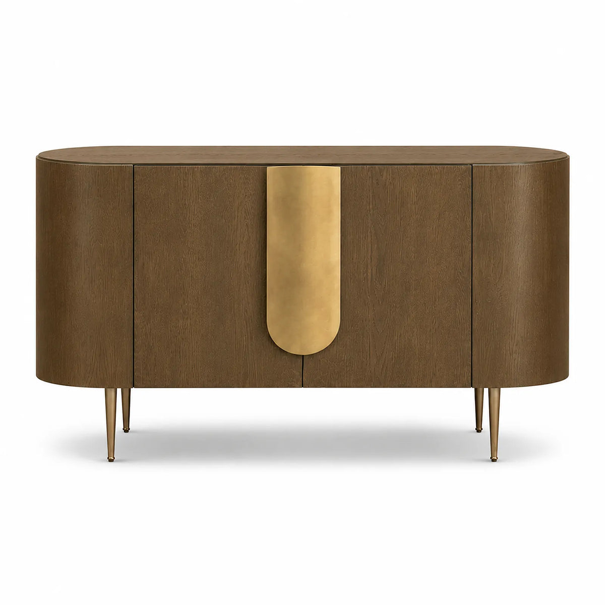 Napa Sideboard in Textured Carmel Oak Wood with Bronze Handles - 2 Door Berkeley Designs