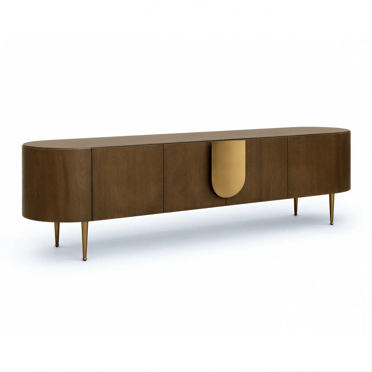 Napa Textured Carmel Oak Media Unit with Bronze Handles Berkeley Designs