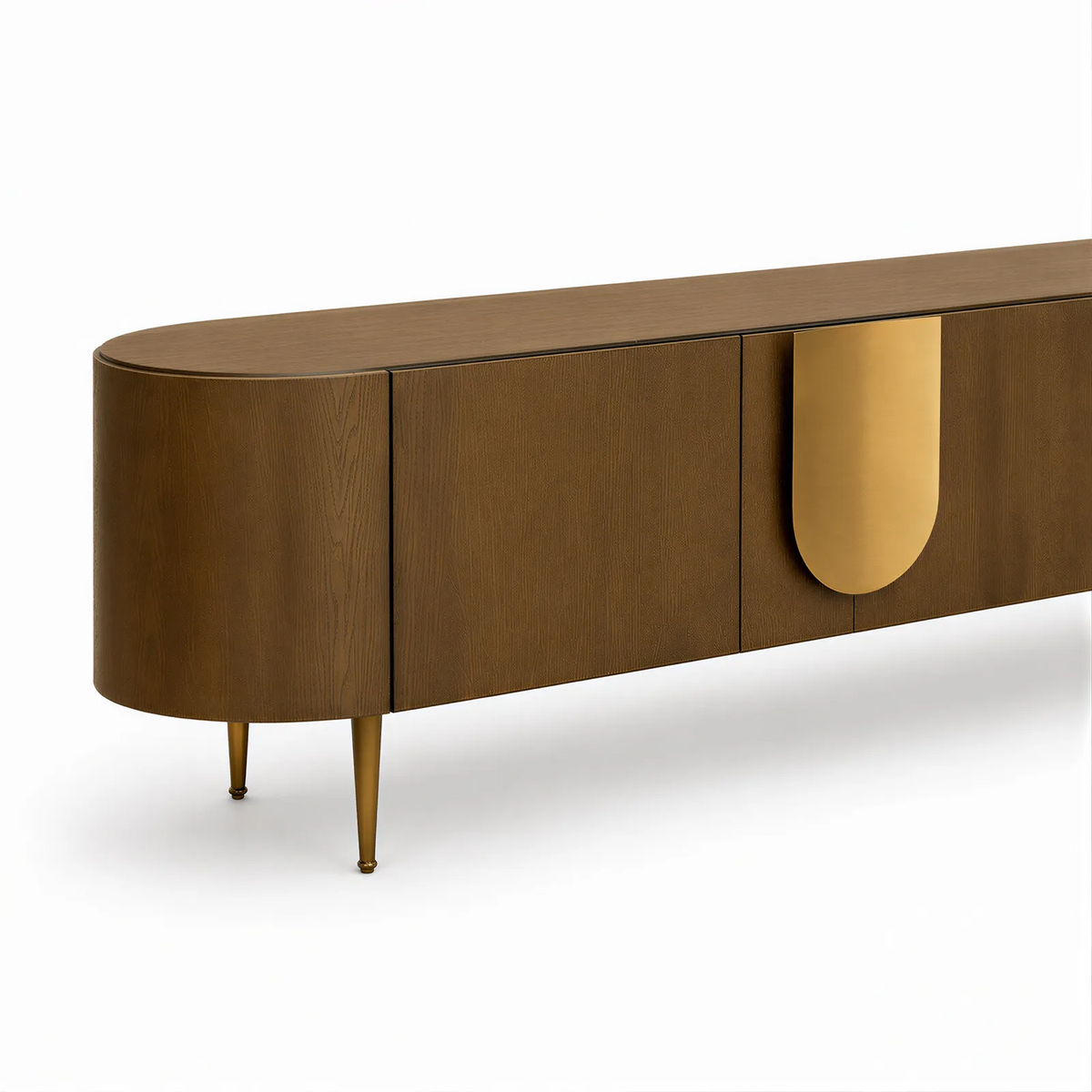 Napa Textured Carmel Oak Media Unit with Bronze Handles Berkeley Designs