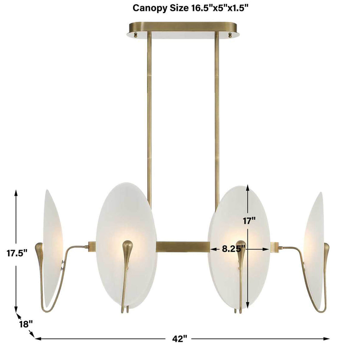 Opal Wand 6 Light LED Pendant Uttermost