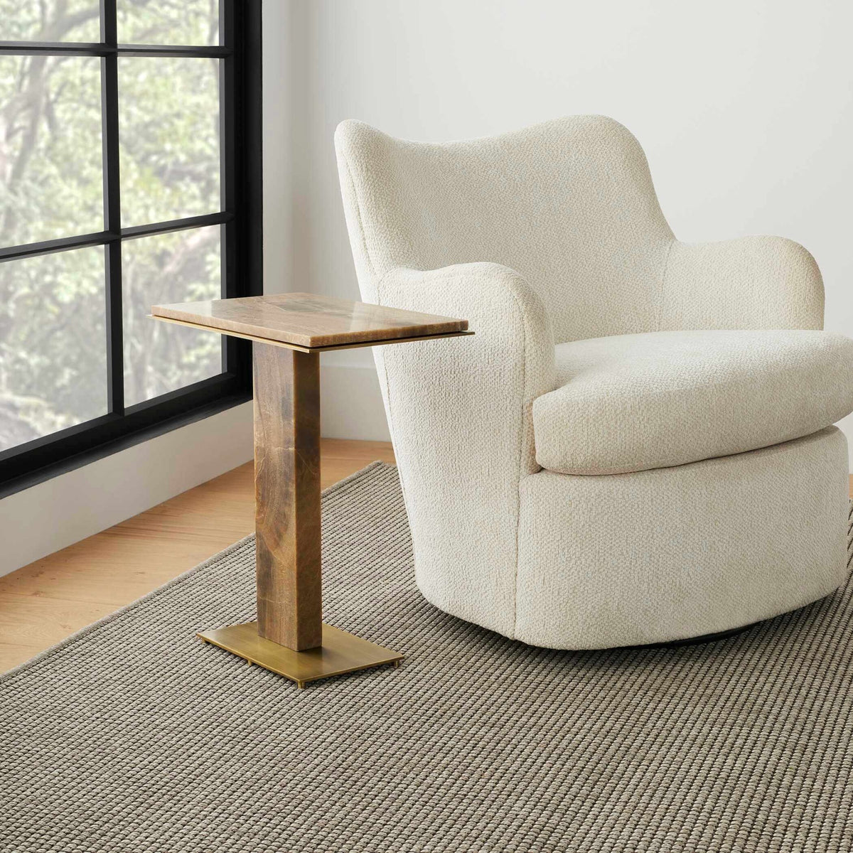 Overhang Accent Table in Latte Onyx by Uttermost