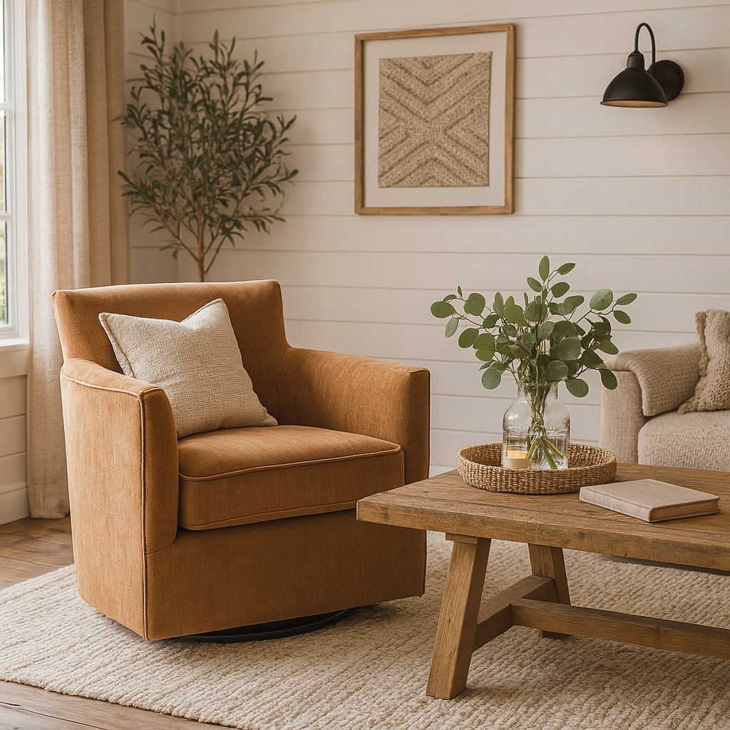 Paxford Swivel Chair in Sienna by Keiichi