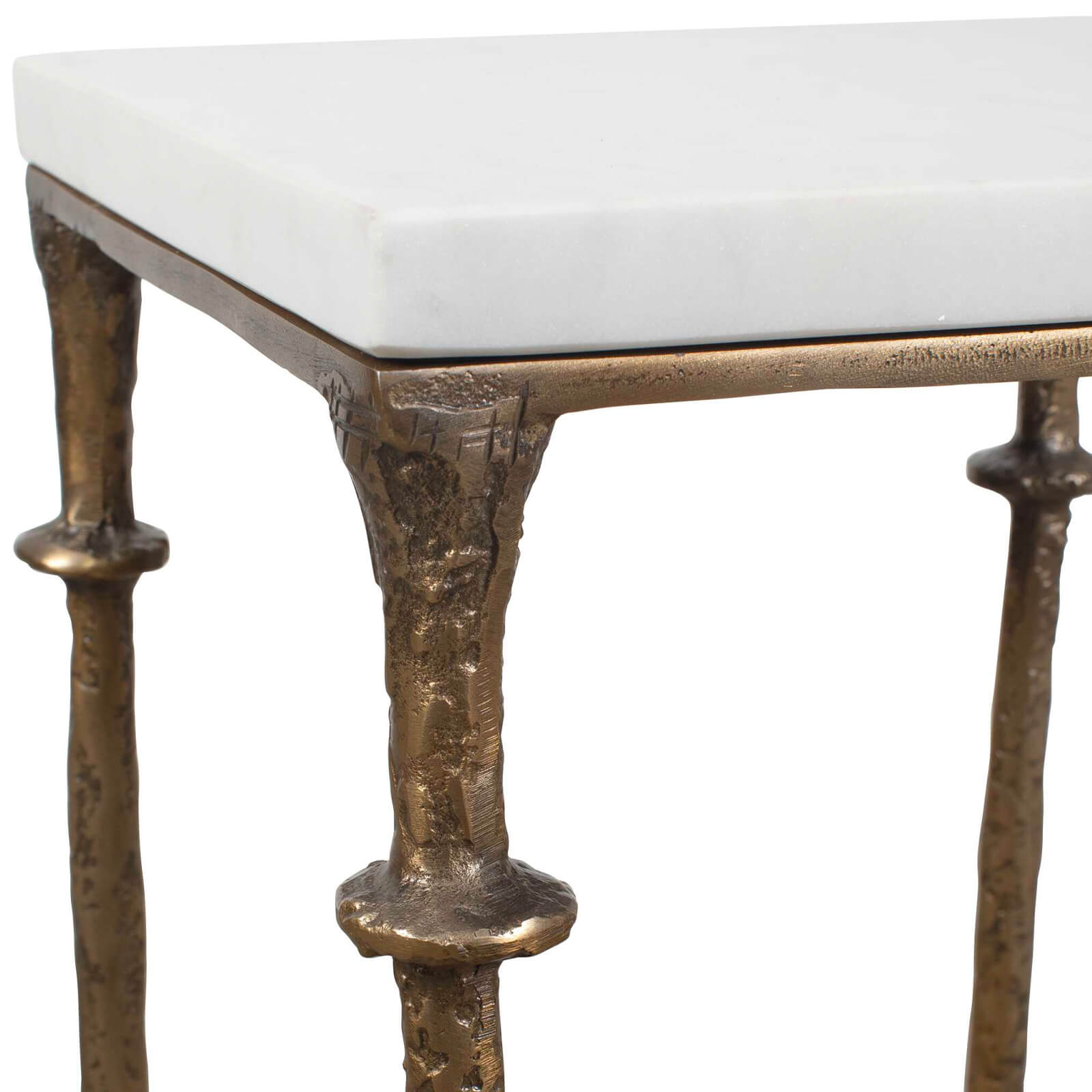 Penelope Square Side Table in White Marble by Uttermost