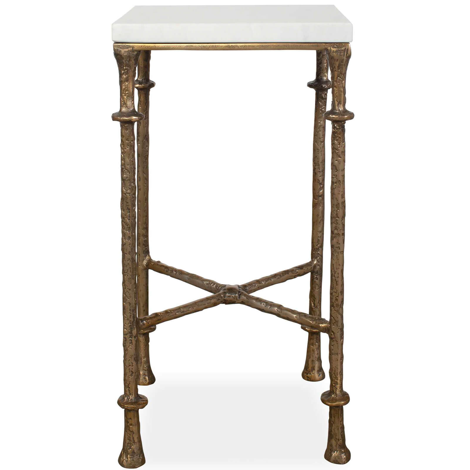 Penelope Square Side Table in White Marble by Uttermost