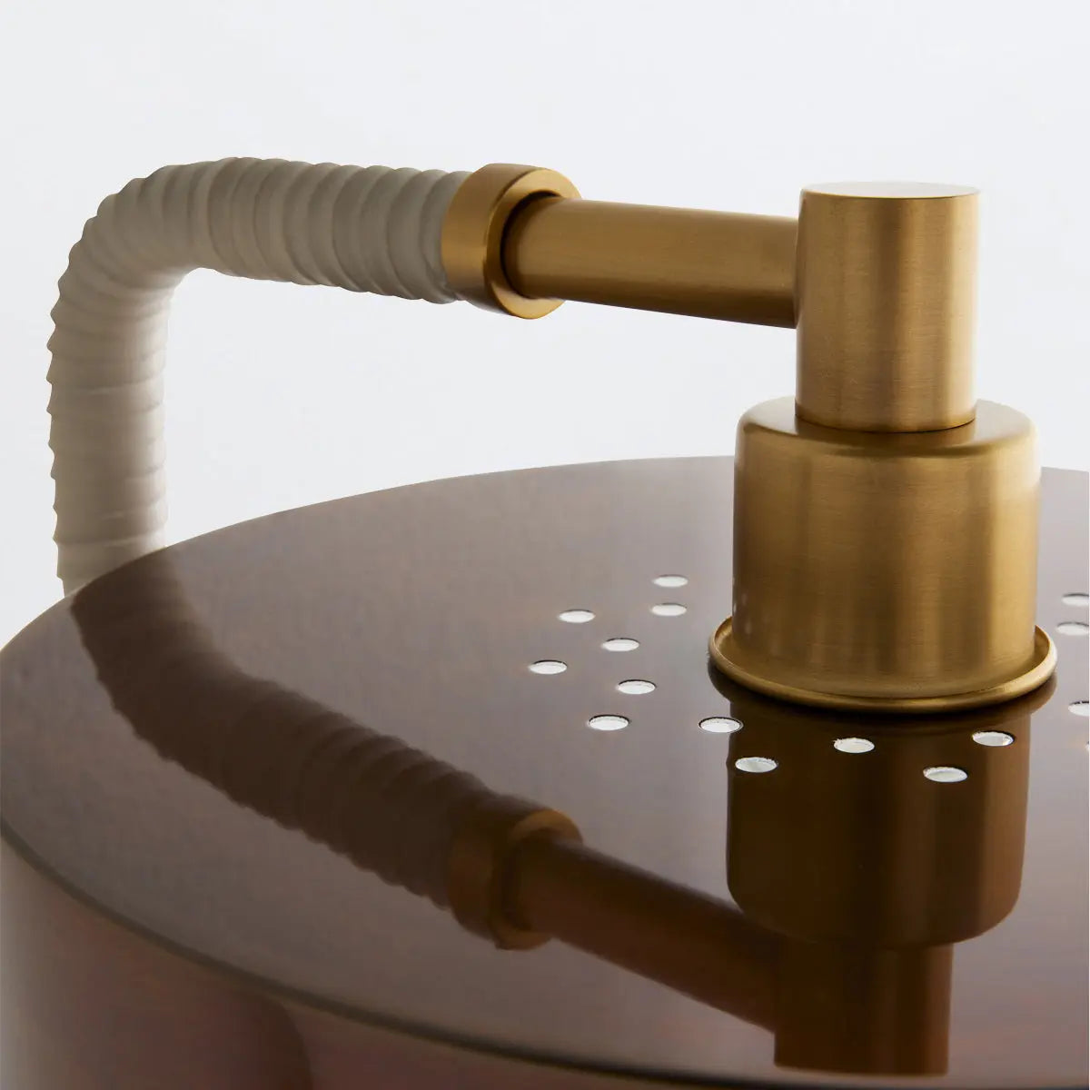 Aaron Antique Brass Wall Light with White Marble & Cream Leather by Arteriors