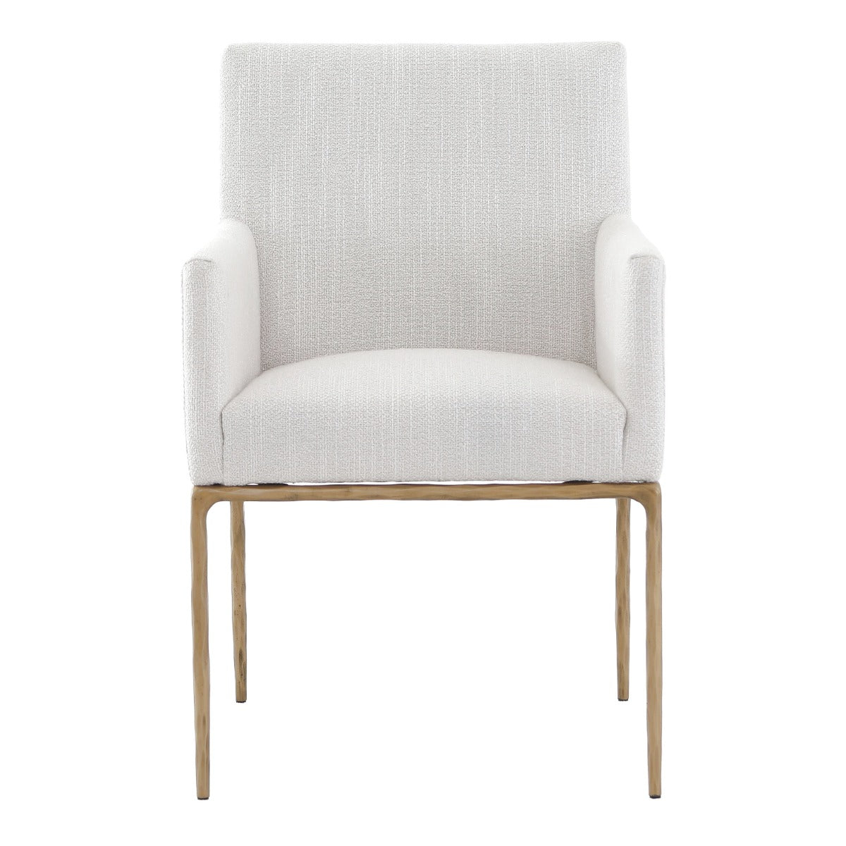 Sloane Dining Arm Chair in Aged Brass by Keiichi