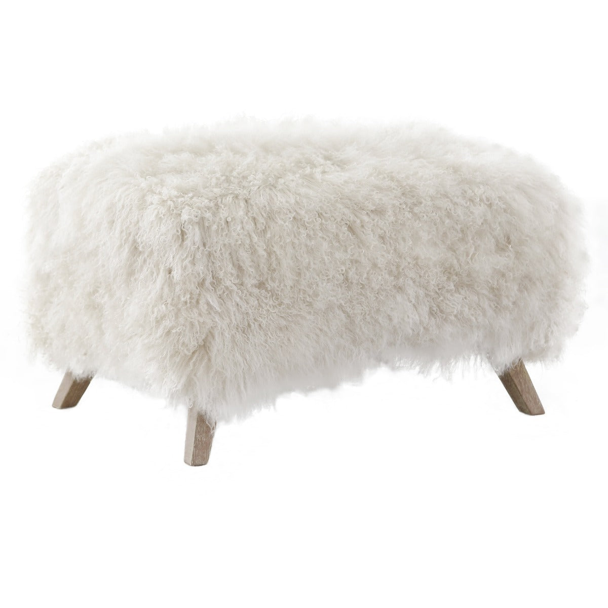 Baaarb Ottoman in Real Sheepskin by Keiichi