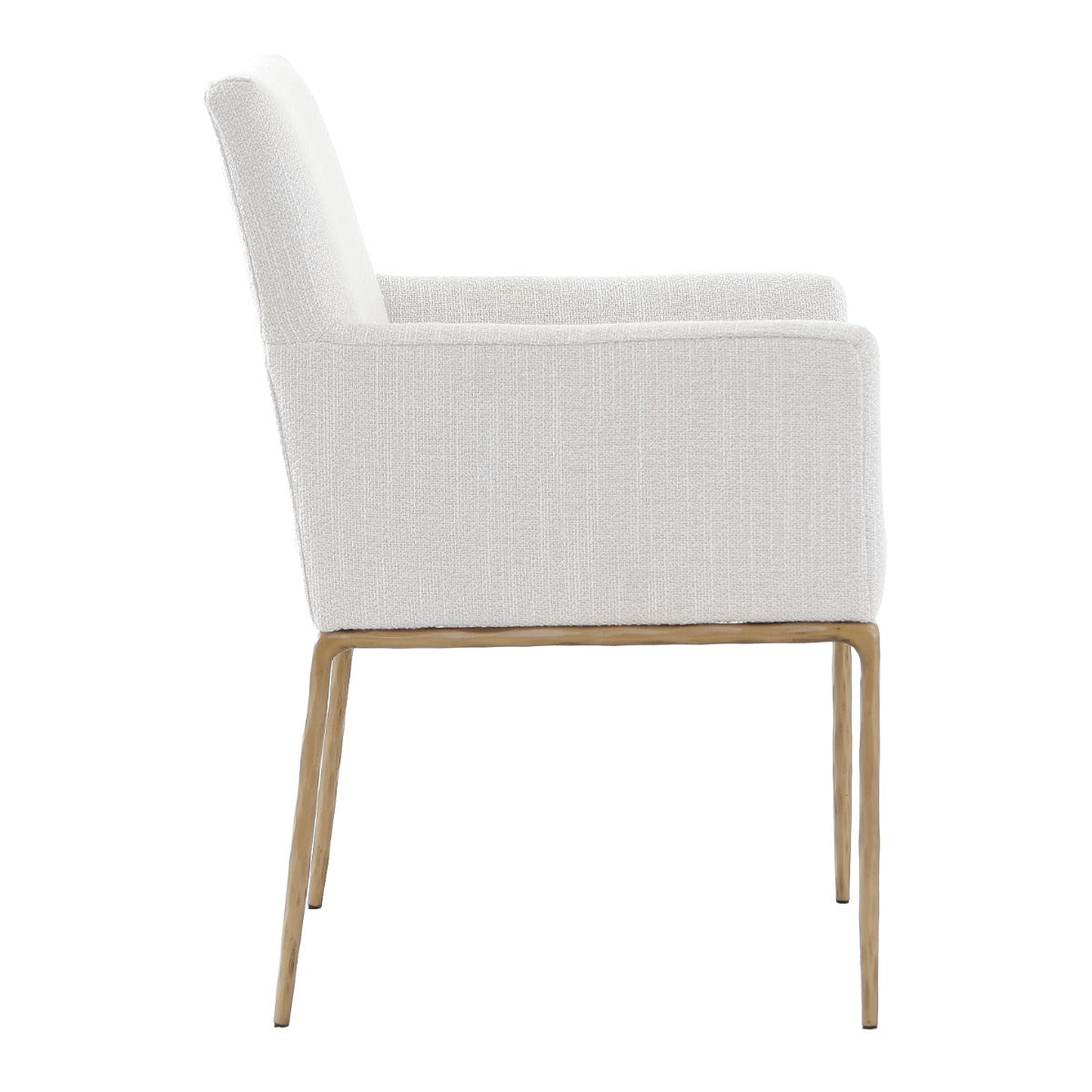 Sloane Dining Arm Chair in Aged Brass by Keiichi