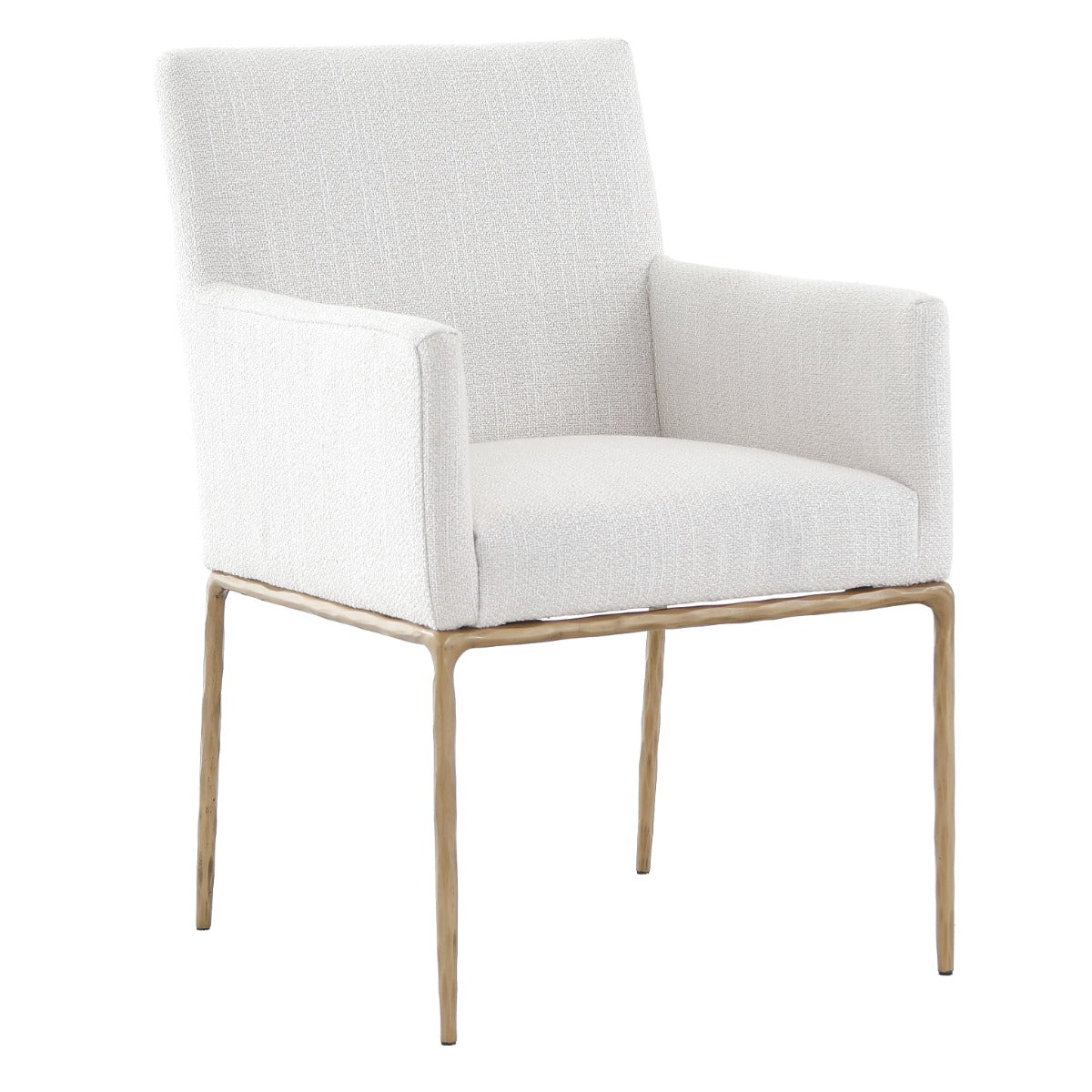 Sloane Dining Arm Chair in Aged Brass by Keiichi