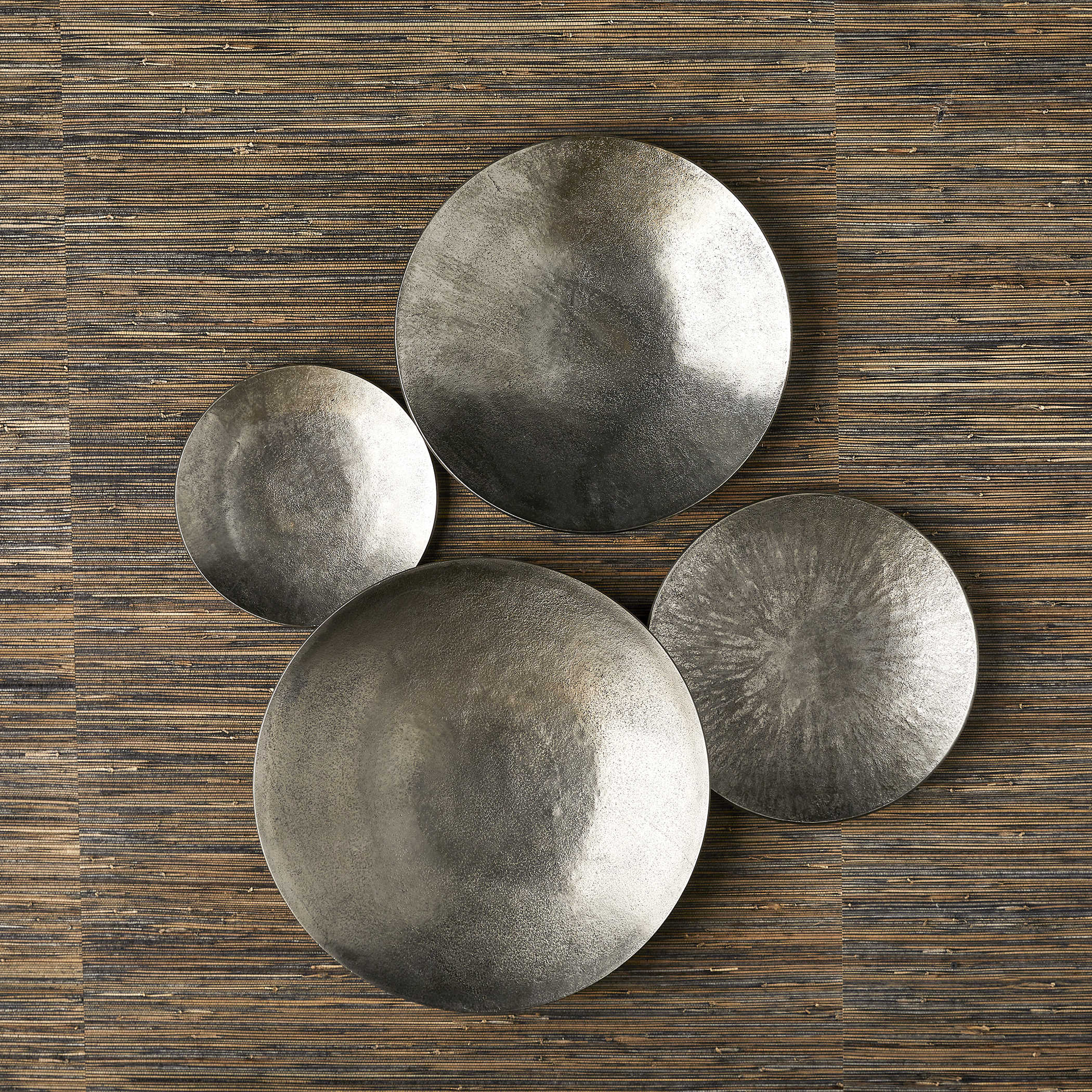 Aitana Metal Wall-Mounted Bowls in Silver - Set of 3 by Uttermost