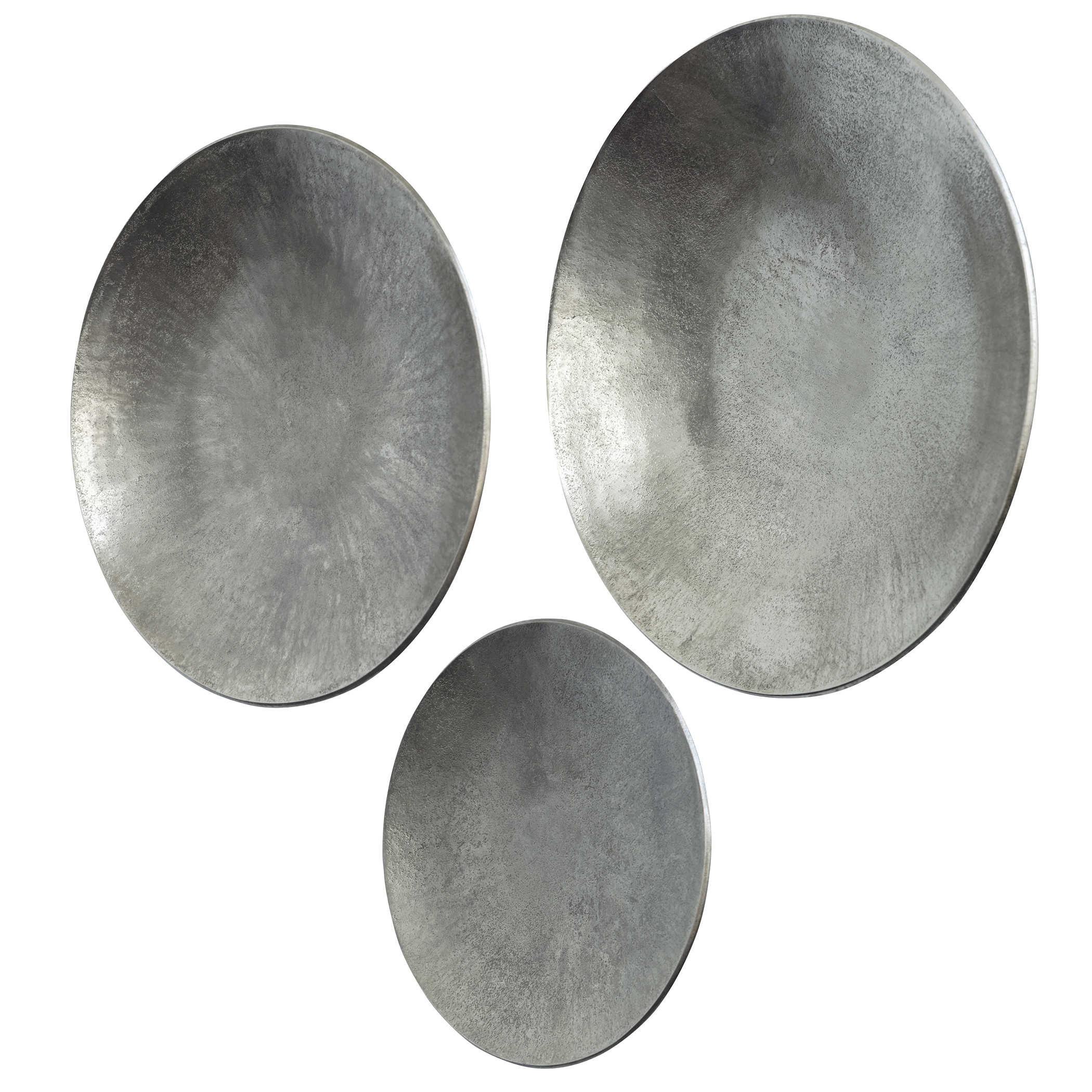 Aitana Metal Wall-Mounted Bowls in Silver - Set of 3 by Uttermost
