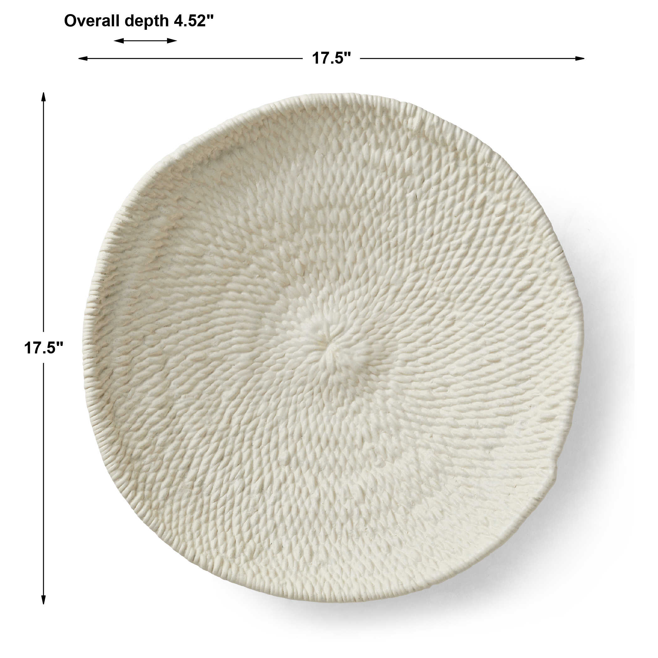 Legacy Basket Wall-Mounted Ceramic Bowl in White by Uttermost