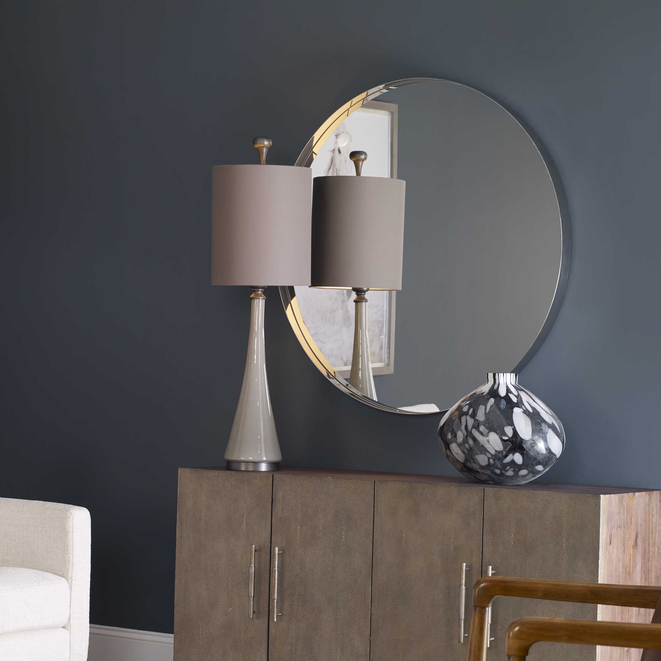 Padria Round Mirror - Nickel by Uttermost