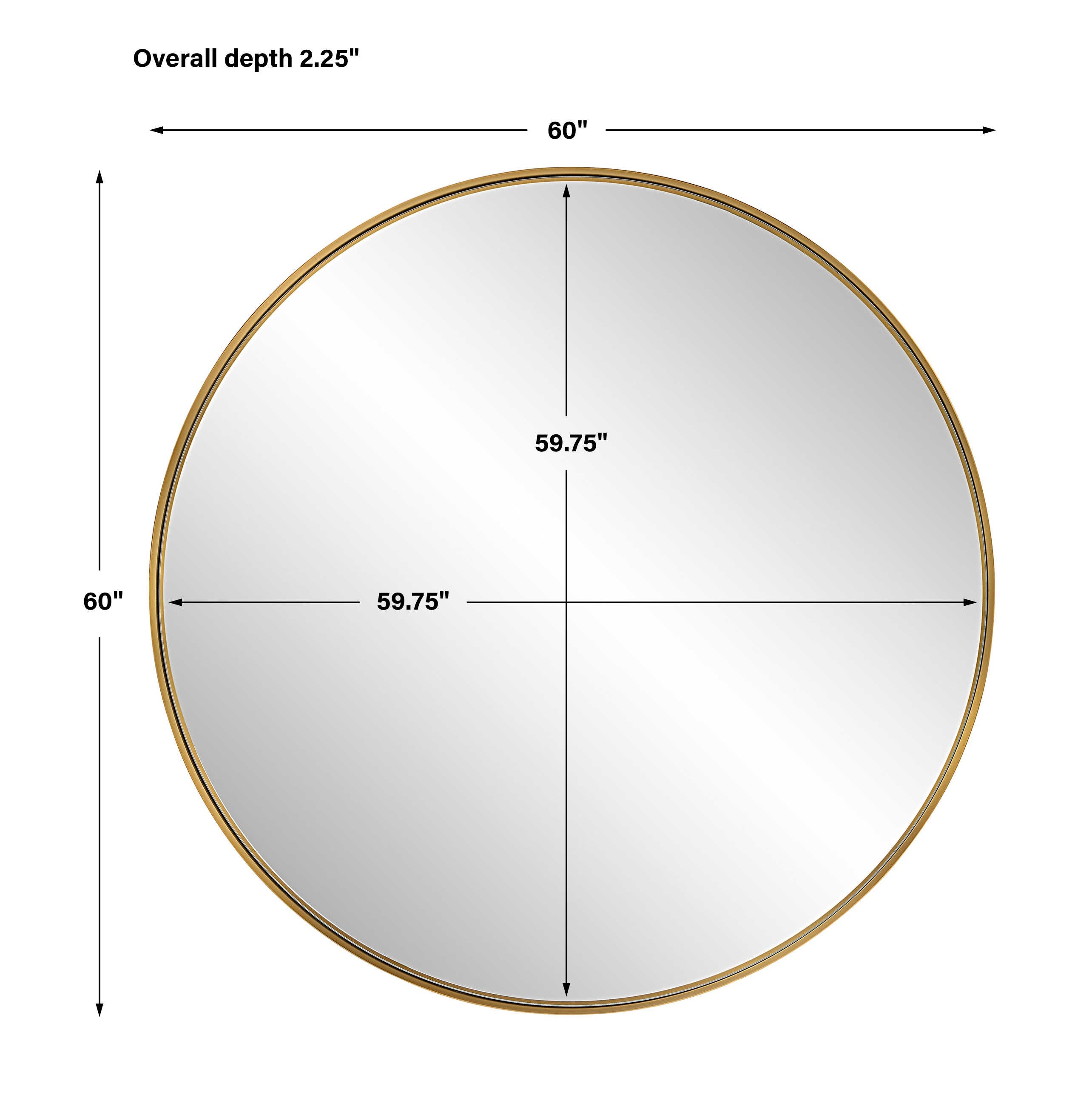 Padria Round Mirror - Brass - Large by Uttermost