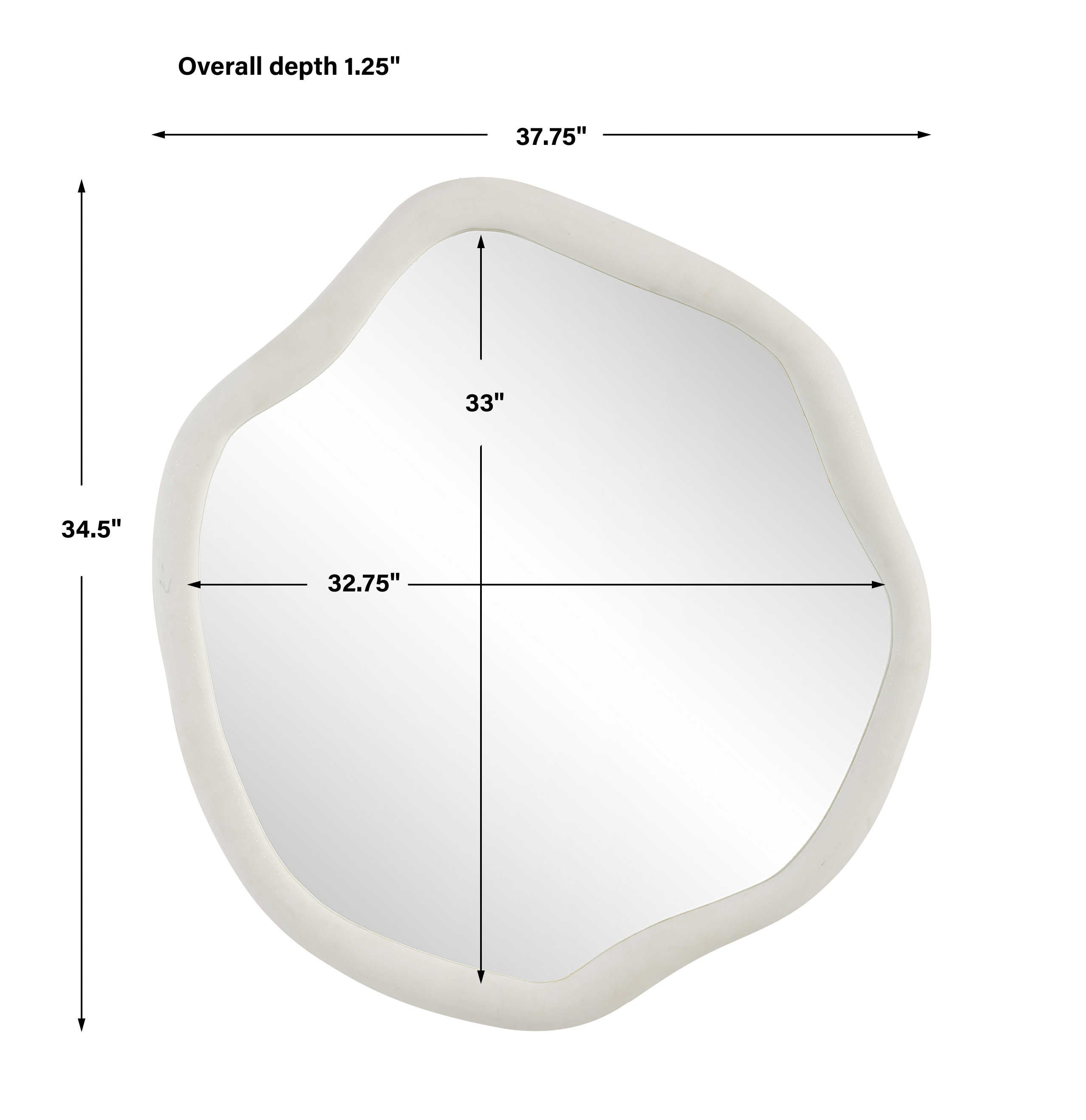 Amorphic Mirror in Ivory Stone - Large by Uttermost