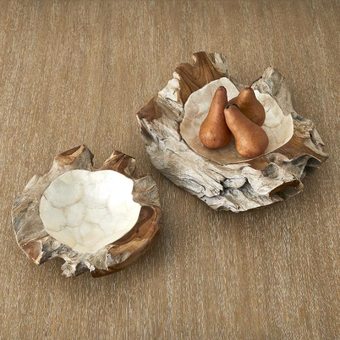 Pearl Basin, Wooden Bowls Set of 2 by Uttermost