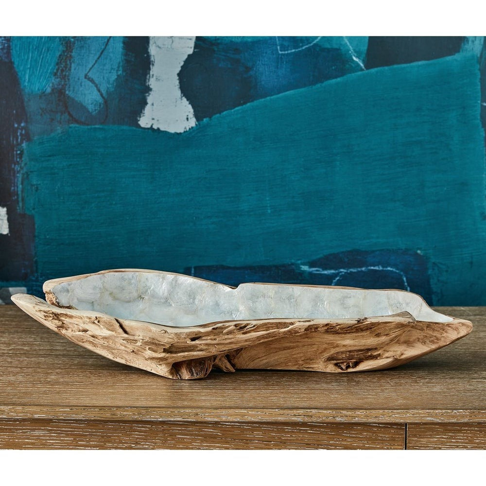 Pearl Forest Bowl in Blue Capiz by Uttermost