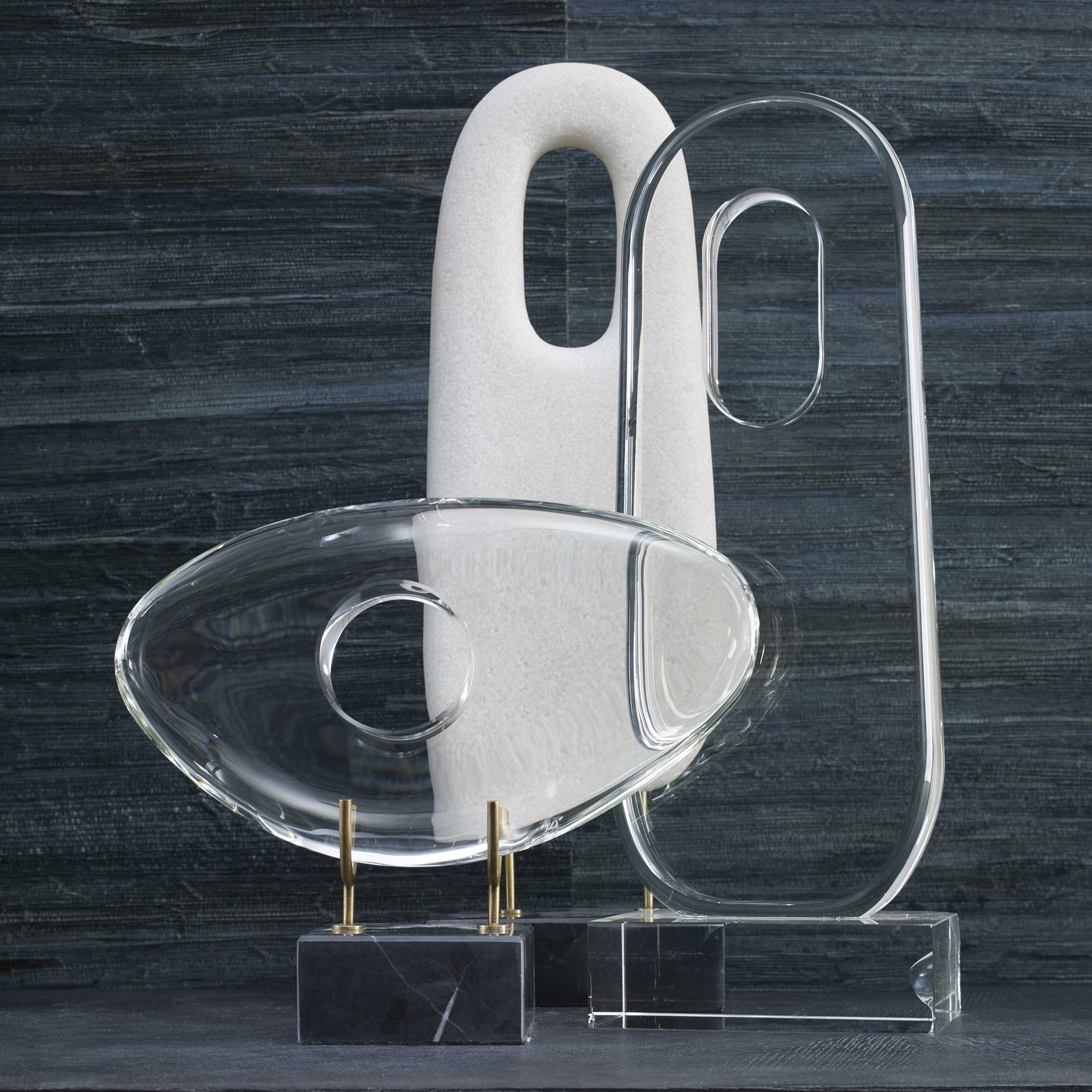 Minion Modern Sculpture in Clear Crystal Glass by Uttermost