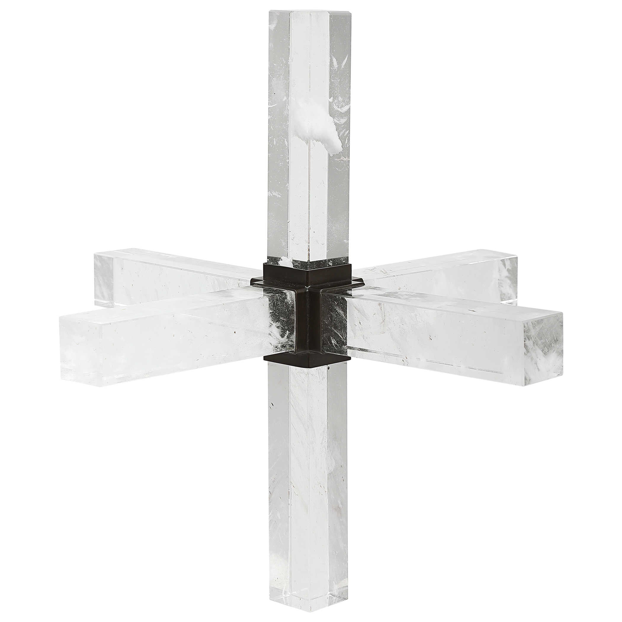 Double Cross Sculpture - Faux Quartz Crystal by Uttermost