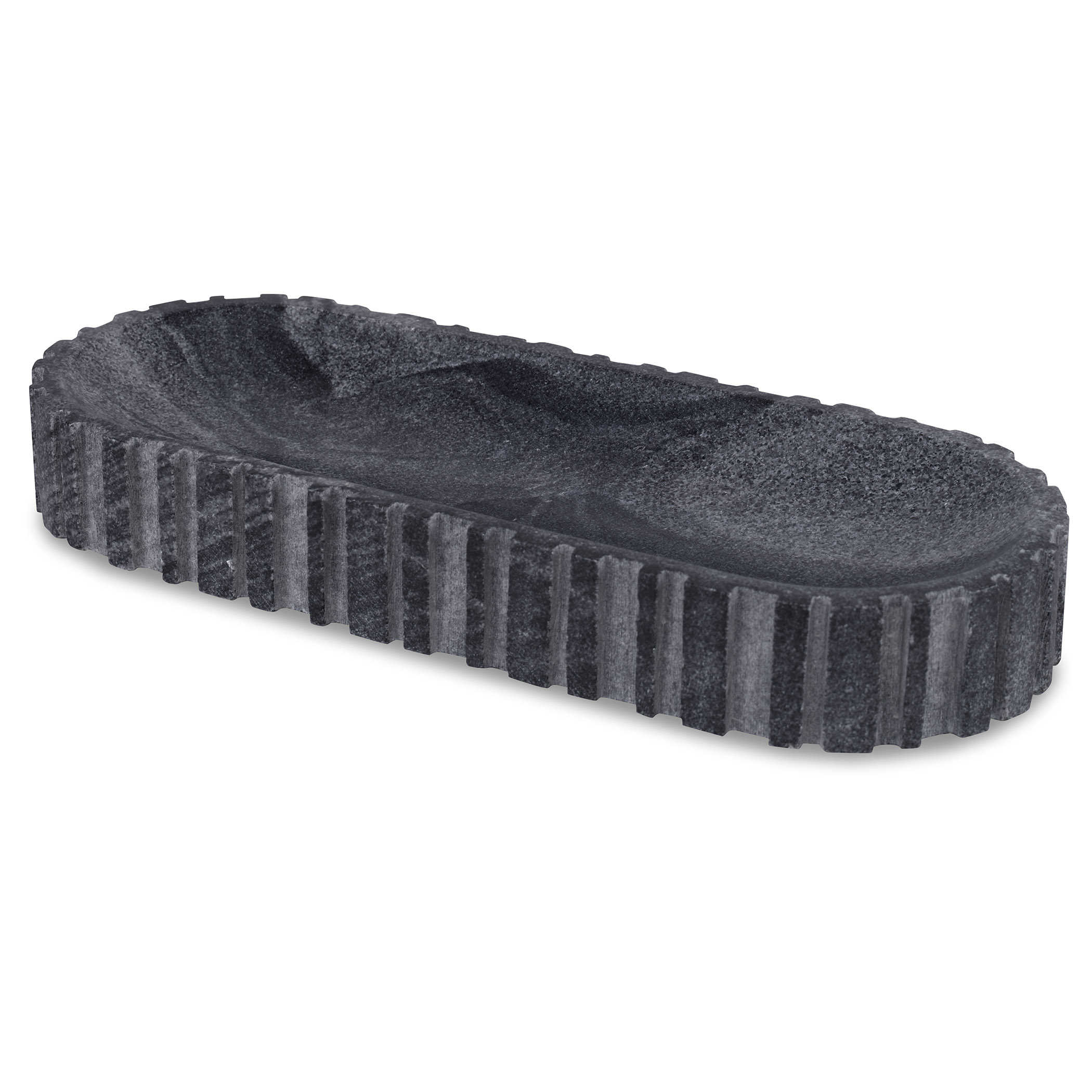 Big Pill Bowl/Tray - Black and White Marble by Uttermost