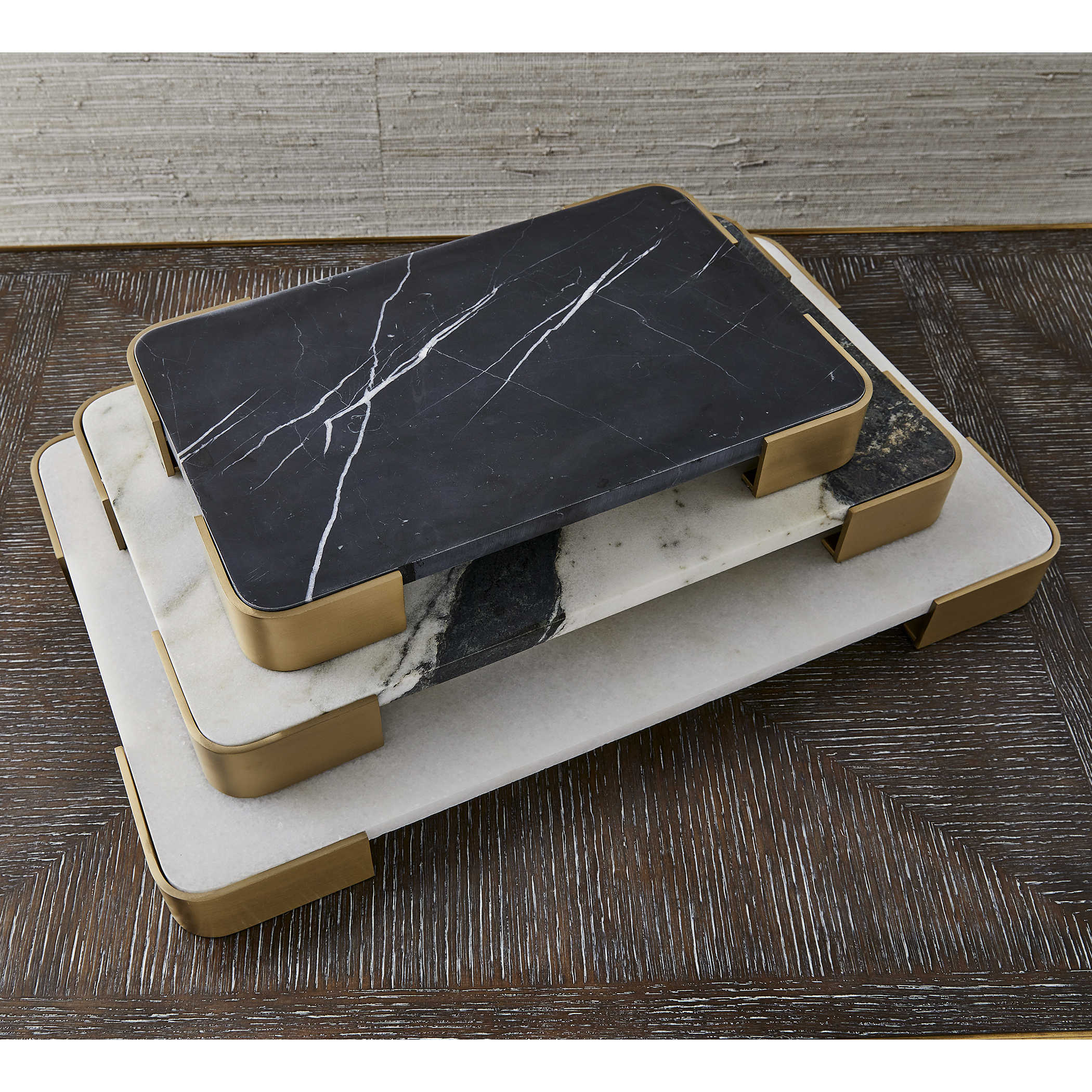 Elevated Tray/Plateau - Panda Marble Medium by Uttermost