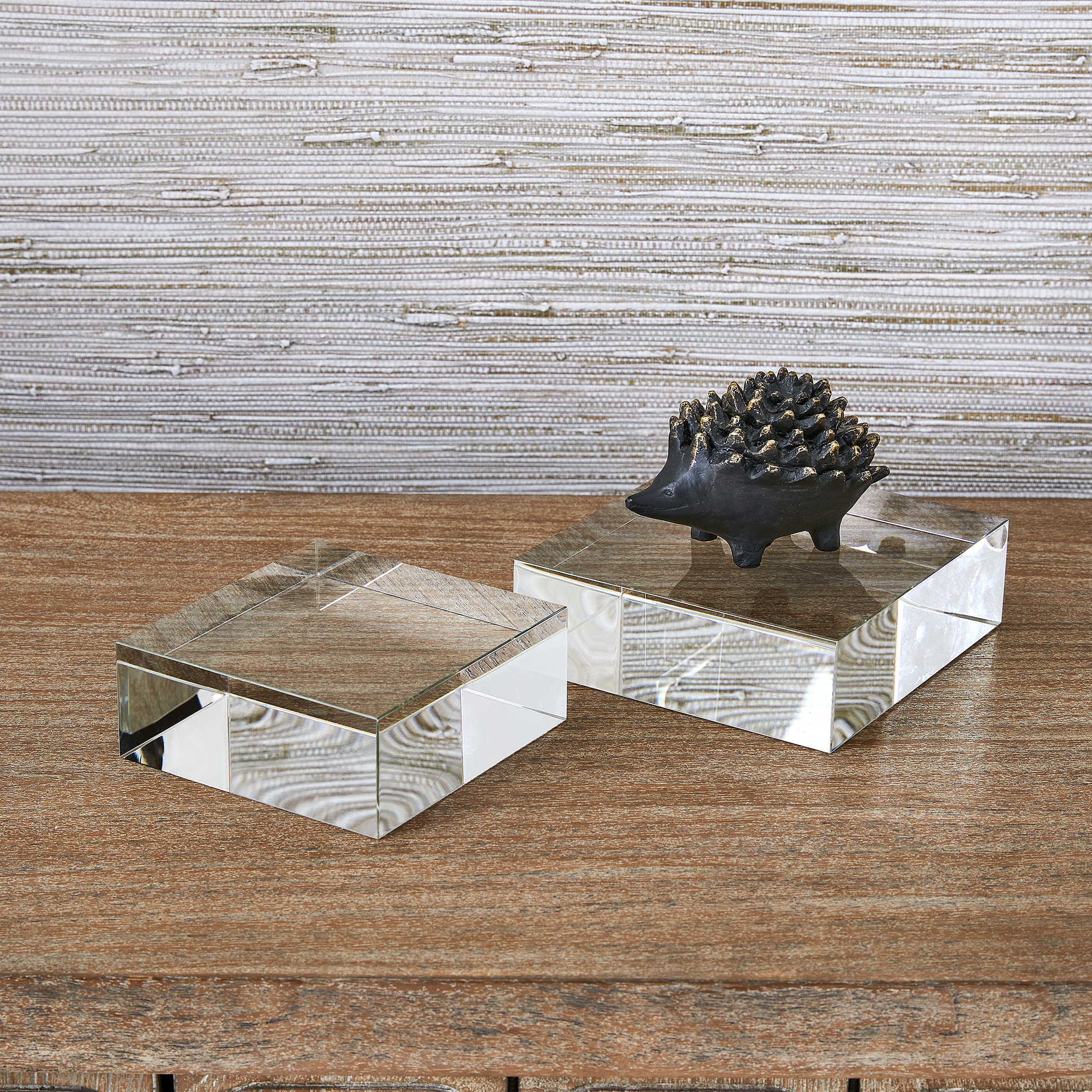 Square Risers/Sculptures, Set of 2 - Crystal by Uttermost
