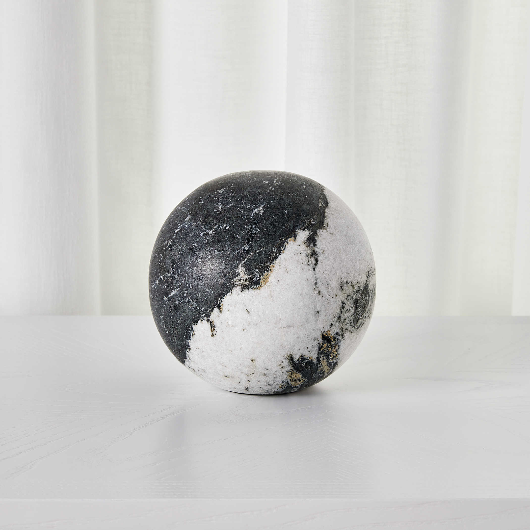 Orb Ornament in Black and White Panda Marble by Uttermost