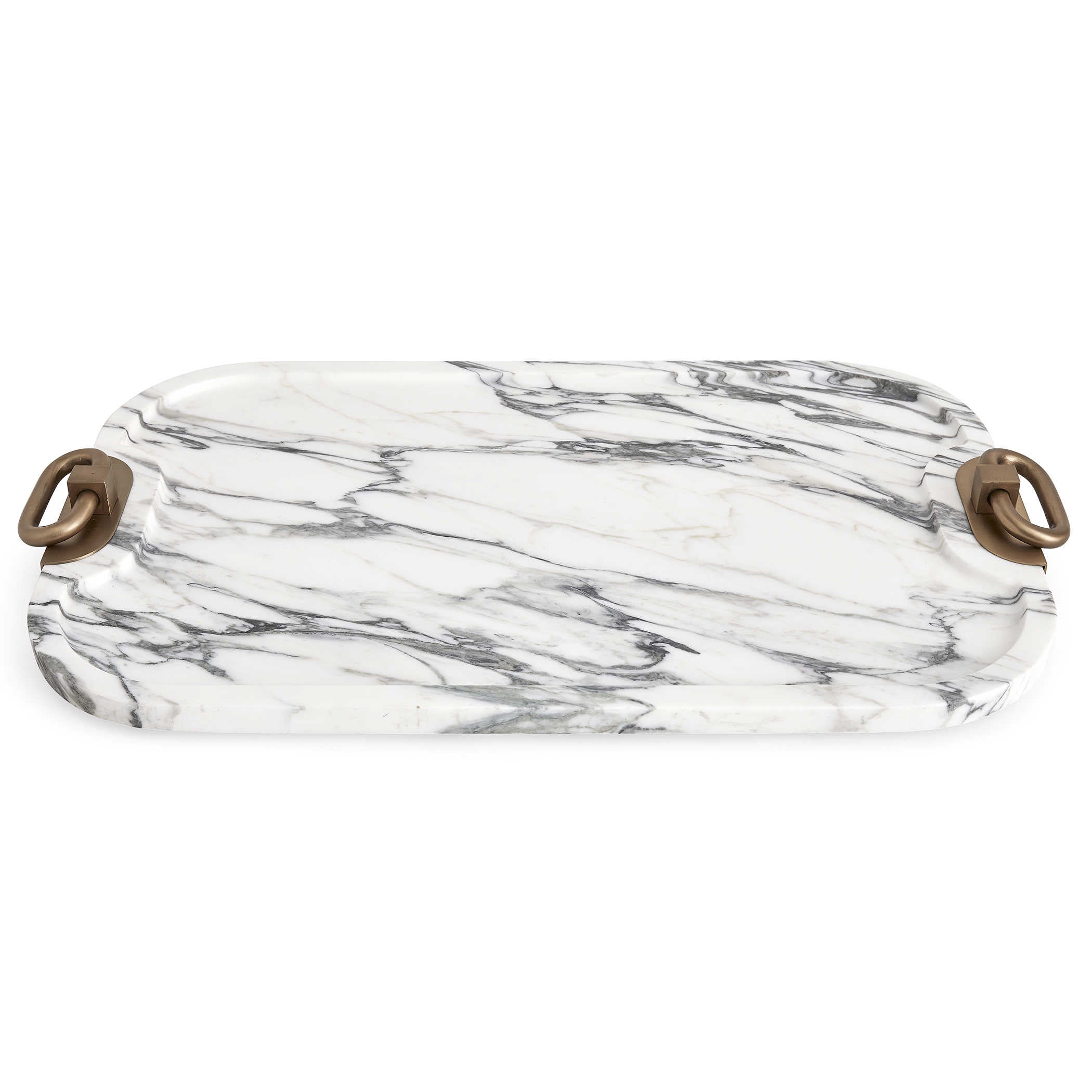 Hippodrome Tray - Arabescato Marble by Uttermost