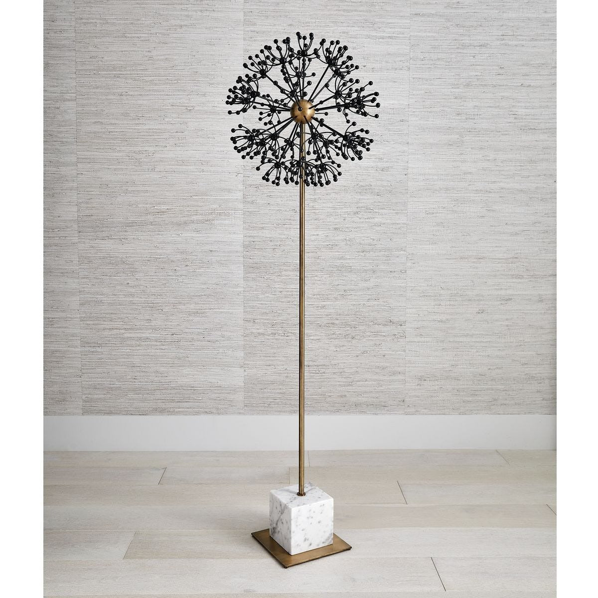 Contemporary Dandelion Sculpture in Black Metal by Uttermost