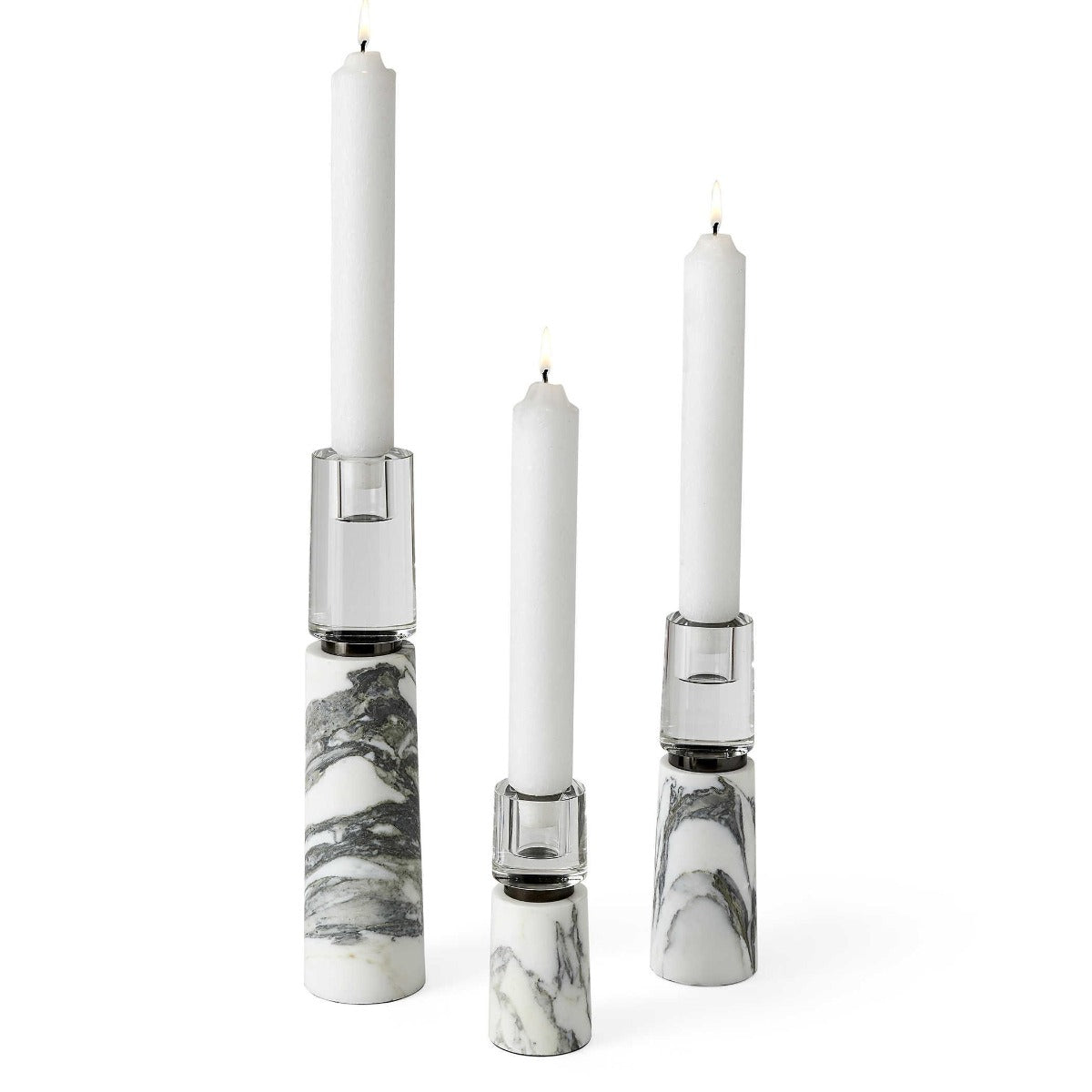 Optic Candleholders - Marble - Set of 3 by Uttermost