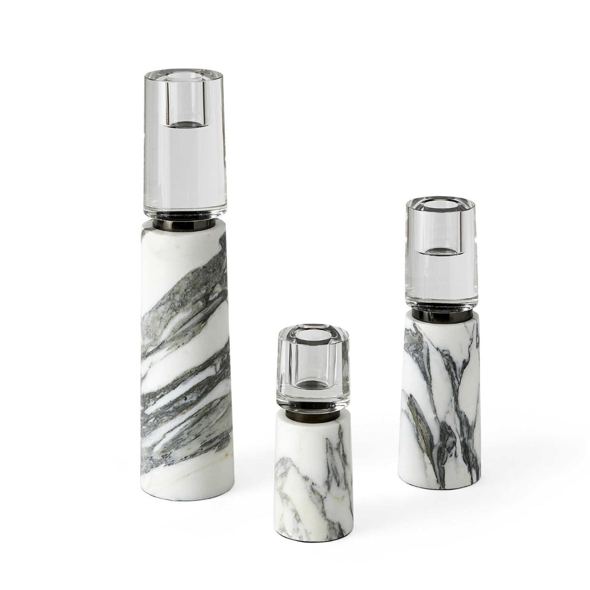 Optic Candleholders - Marble - Set of 3 by Uttermost