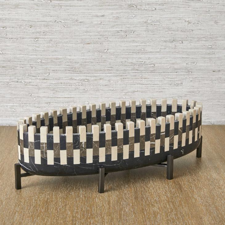 Domino Marble Cachepot Bowl by Uttermost