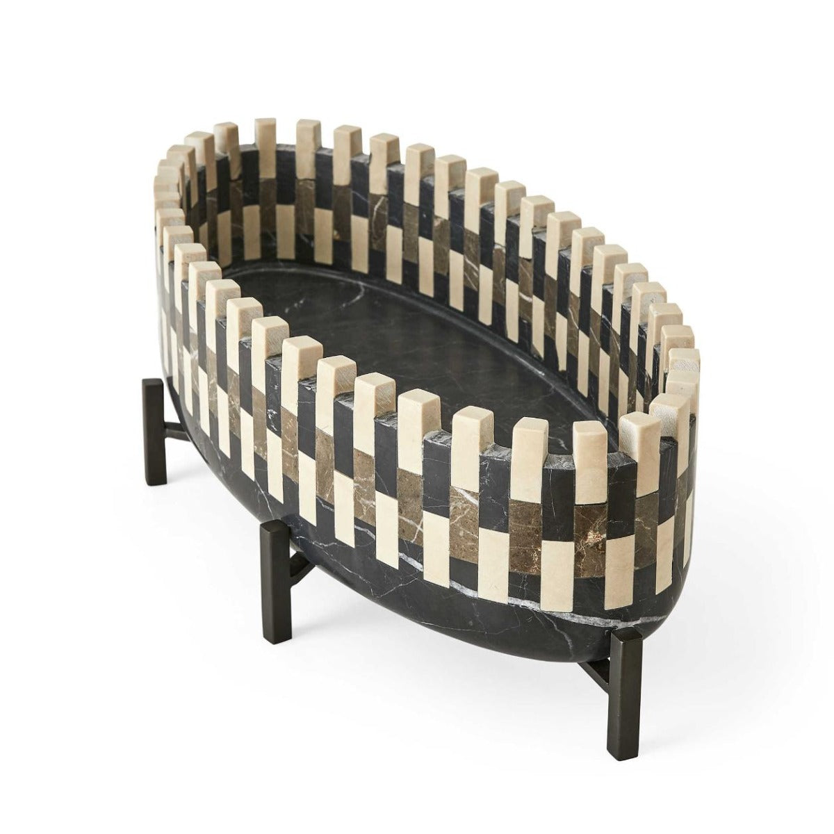 Domino Marble Cachepot Bowl by Uttermost