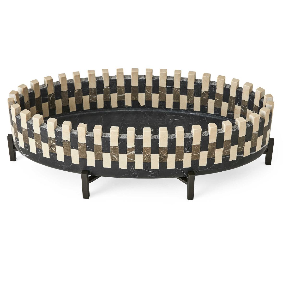 Domino Marble Cachepot Bowl by Uttermost
