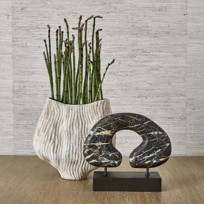 Modern Tunnel Vision Sculpture in Black Marble by Uttermost