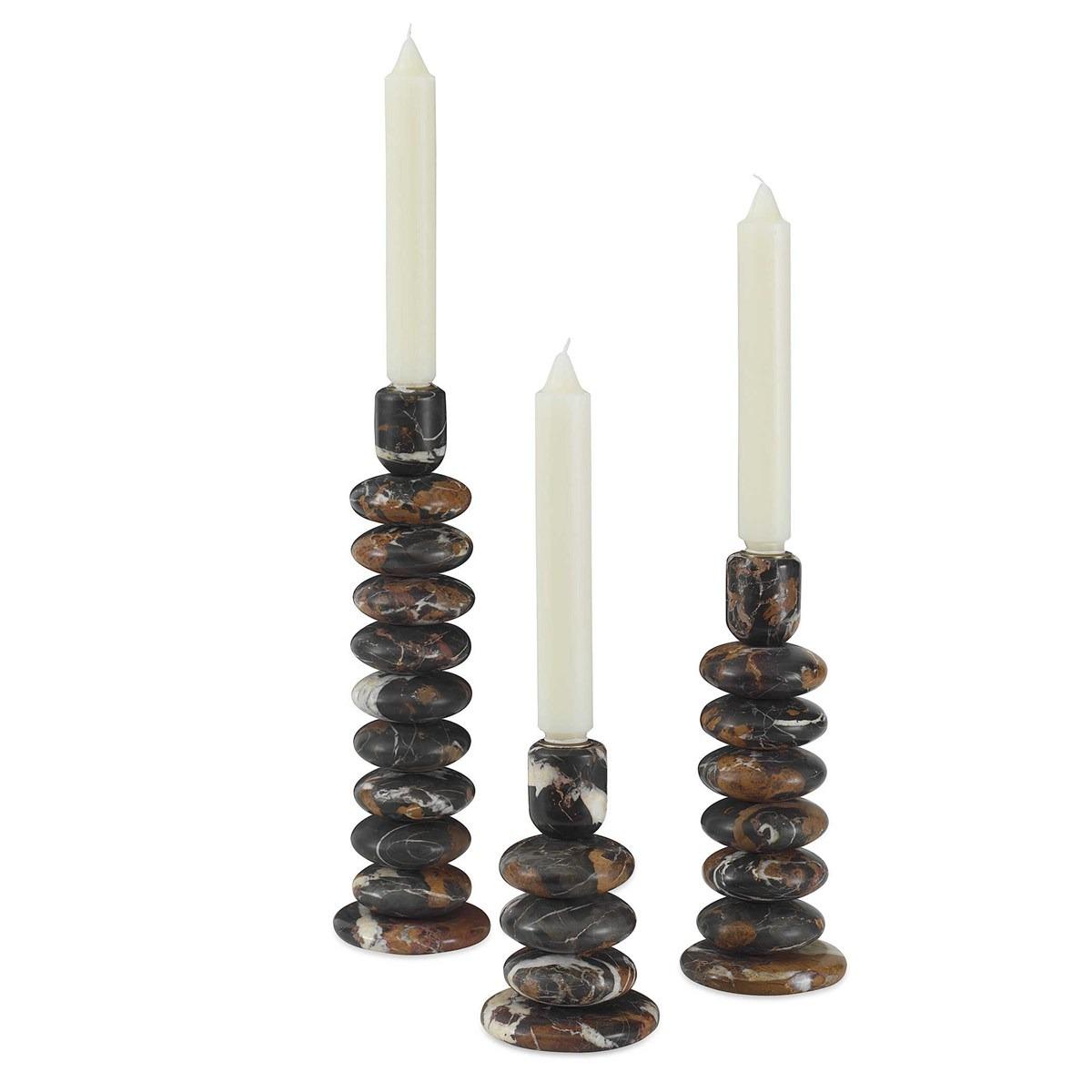 Washed Stones Candleholders - Set of 3 by Uttermost