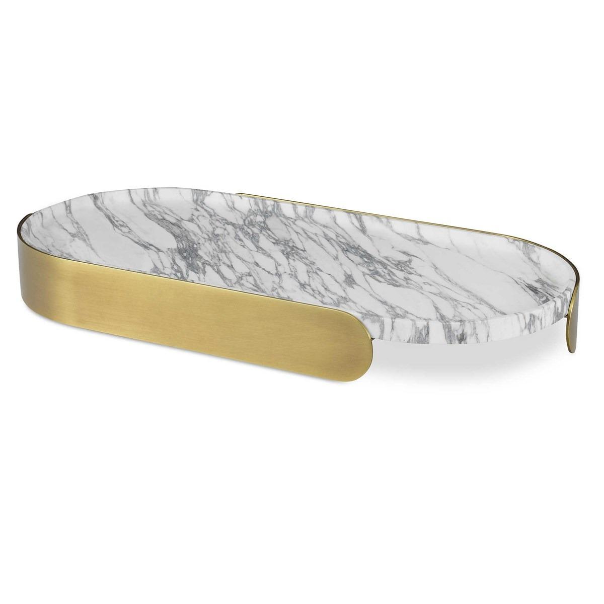Lozenge Tray - Arabescato Marble by Uttermost