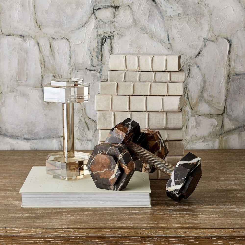 Dumbbell Sculpture in Crystal by Uttermost