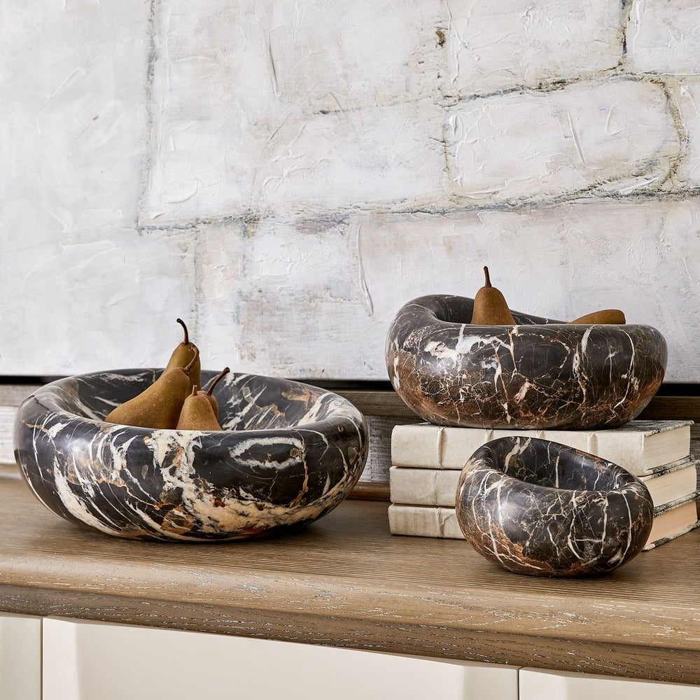 Swaddle Bowls in Michelangelo Marble Set of 2 by Uttermost
