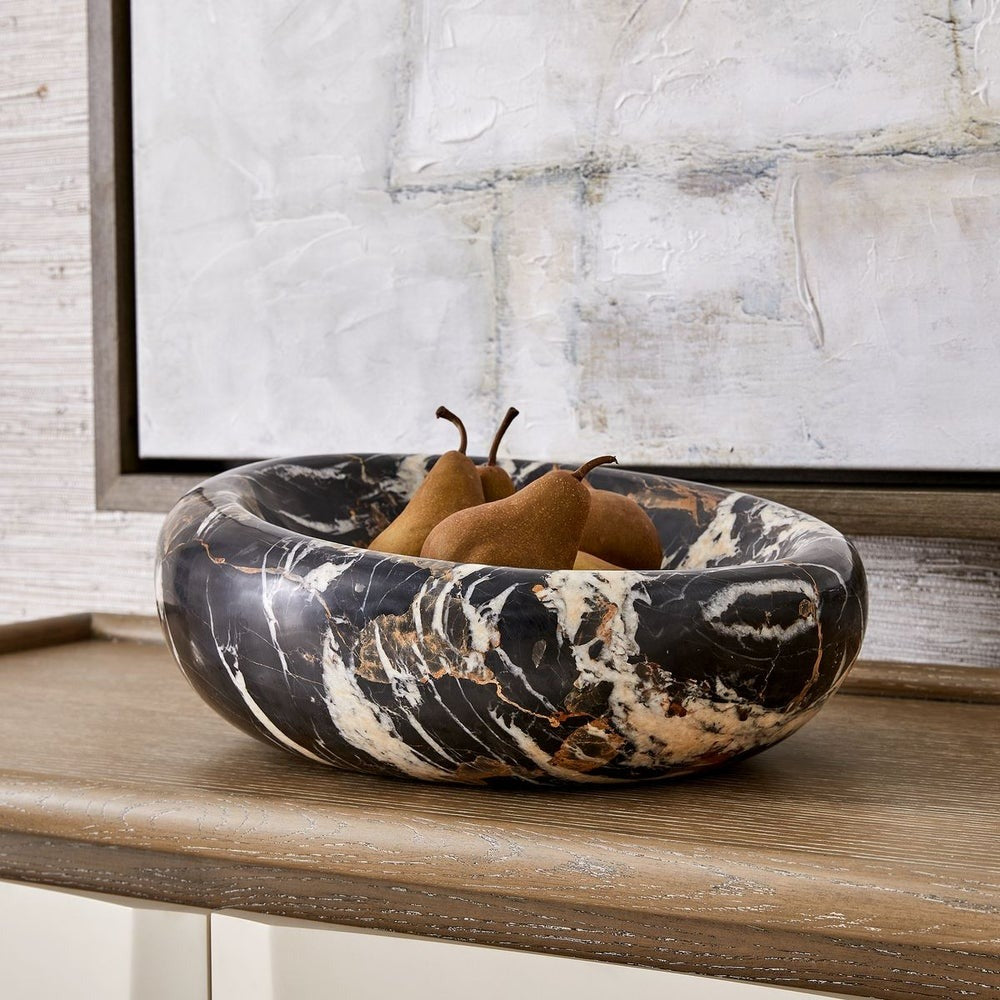 Swaddle Bowl in Michelangelo Marble Large by Uttermost